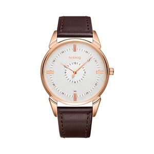 Watches Unisex White Dial Brown Strap